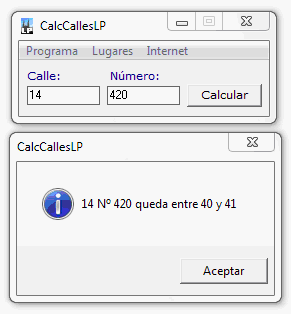 Screenshot CalcCallesLP